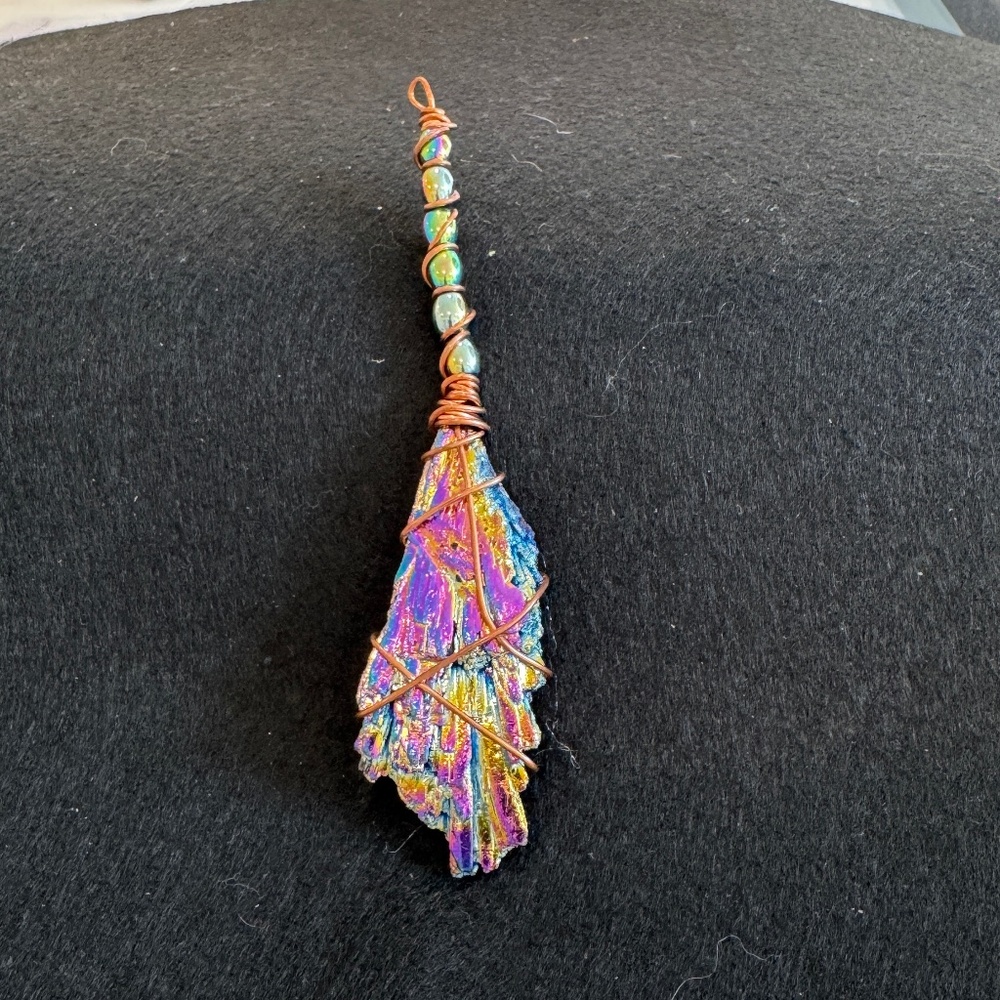 Titanium Aura Kyanite Witch Broom - 1